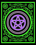 Mystic Pentagram Neon Border Rug