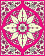Vibrant Pink Floral Mandala Design Rug