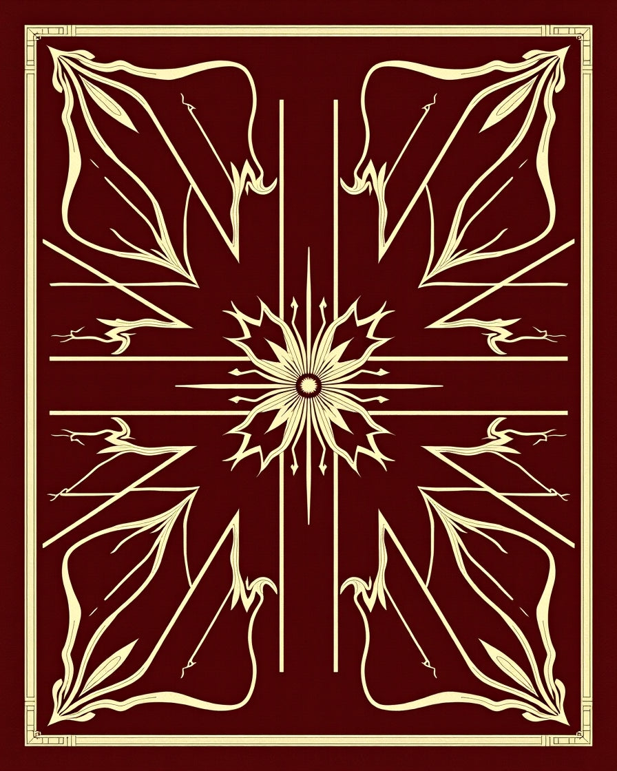 Ornate Floral Geometric Art Nouveau Rug