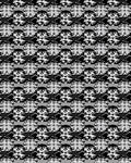 White Floral Motif On Black Design Rug