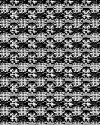 White Floral Motif On Black Design Rug