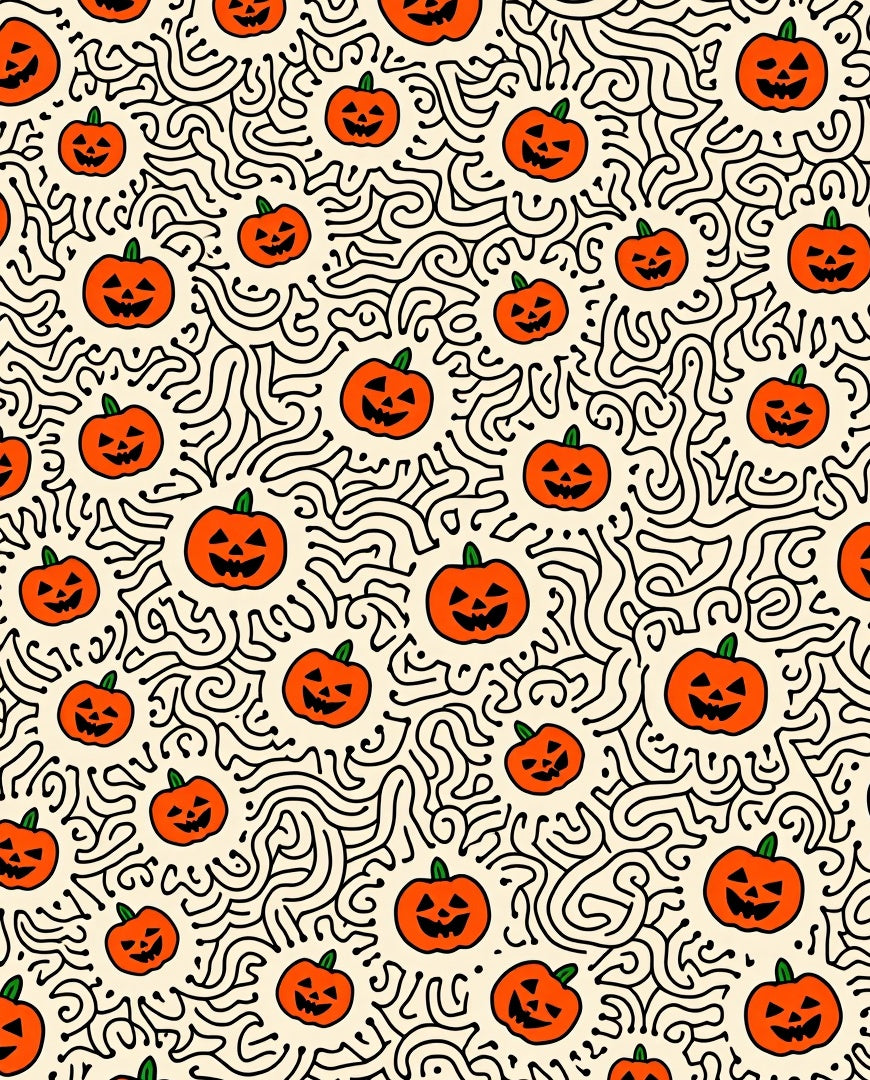 Spooky Jack-o'-lantern Swirl Pattern Rug