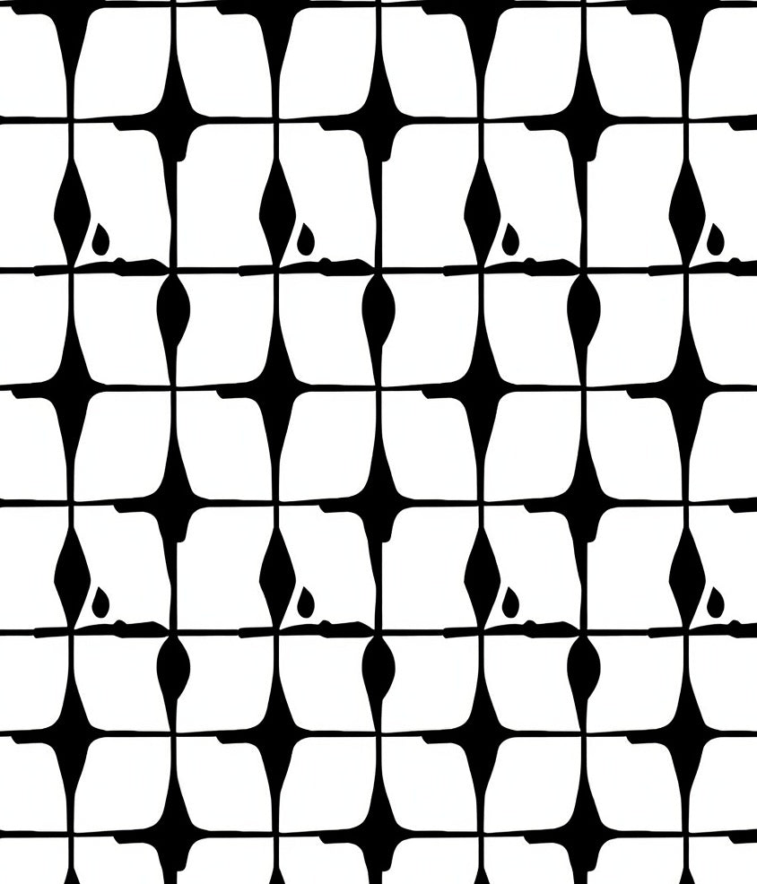 Abstract Black White Geometric Pattern Rug