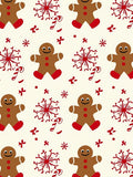 Gingerbread Candy Cane Snowflakes Pattern Rug