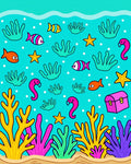 Underwater Friends Coral Pattern Rug