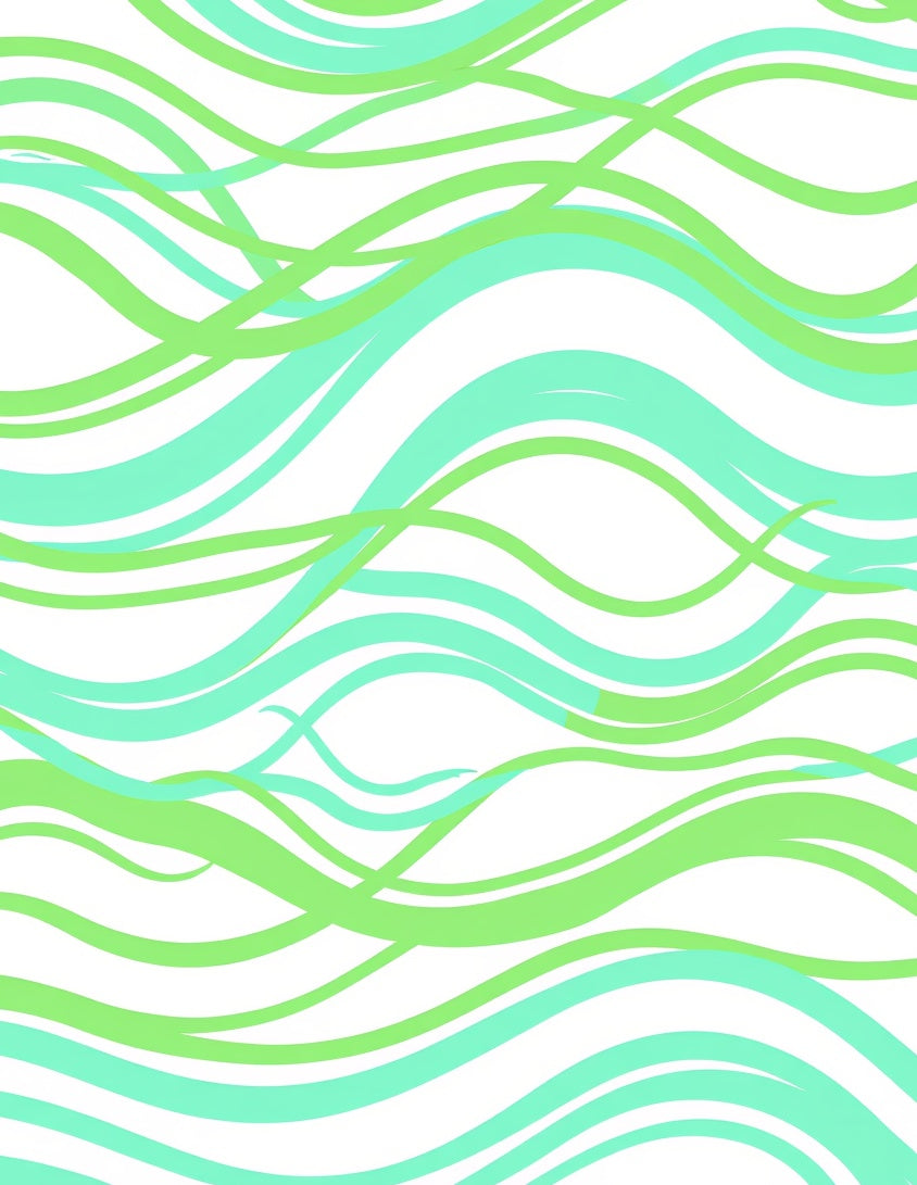 Mint Green Wavy Stripe Pattern Rug