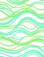 Mint Green Wavy Stripe Pattern Rug