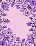 Purple Floral Vines Leaf Pattern Rug