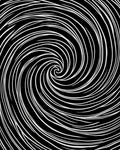Black White Swirling Lines Design Rug