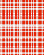 Classic Red and White Plaid Pattern Rug