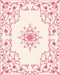 Pink Floral Vines Mandala Design Rug