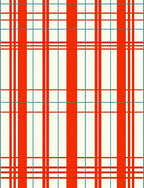 Bold Red White Grid Pattern Rug