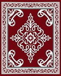 Ornate Red White Floral Medallion Rug