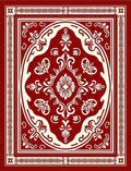 Classic Red Cream Floral Medallion Rug