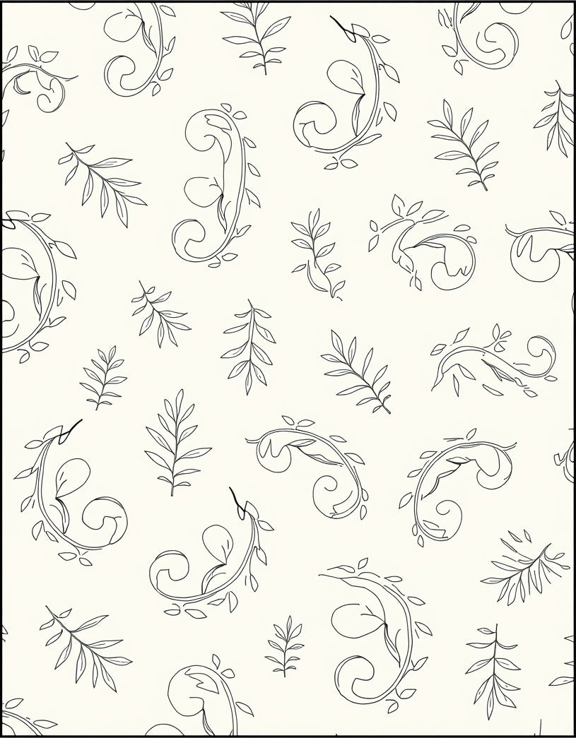 Delicate Vine Leaf Pattern Rug