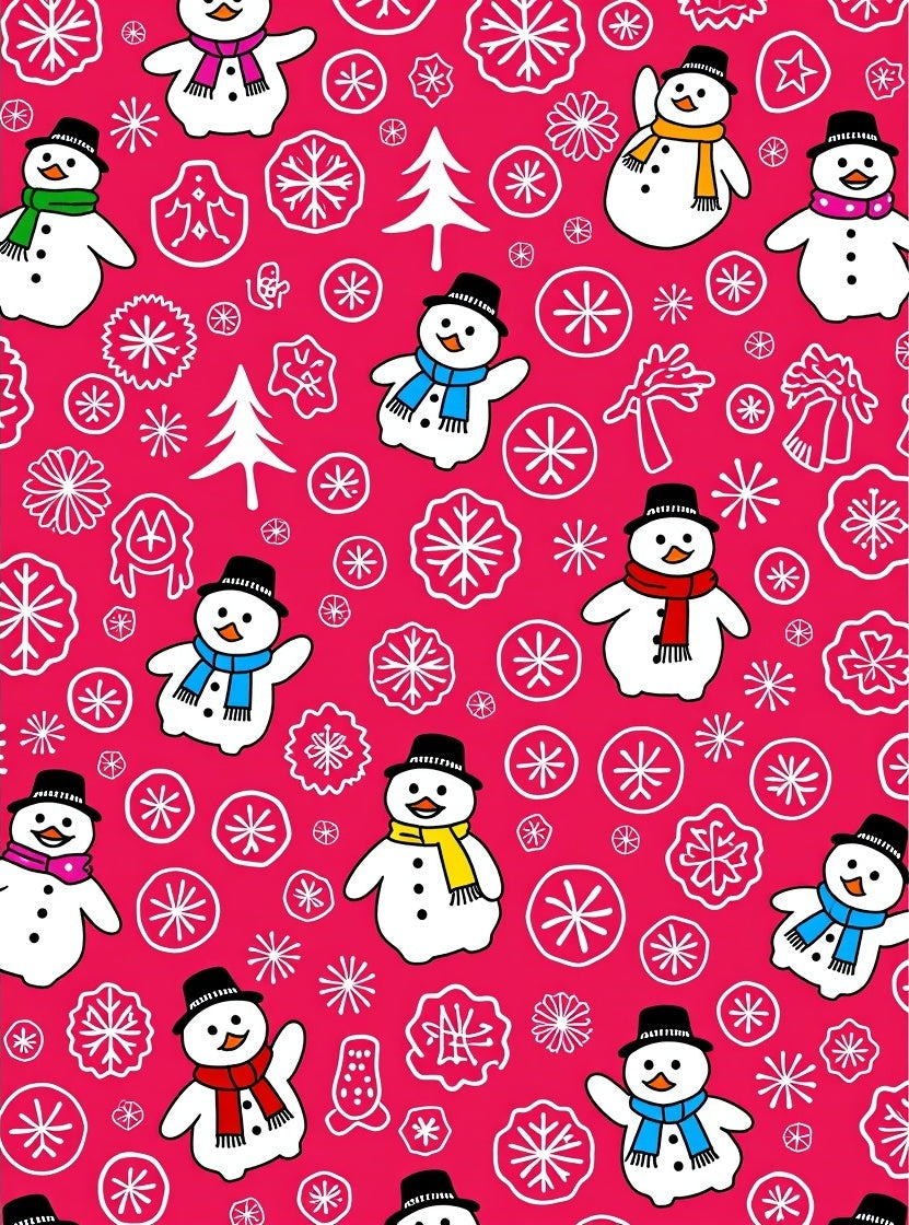Cute Snowman Snowflake Pattern Rug
