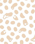 Abstract Beige Irregular Shapes Pattern Rug