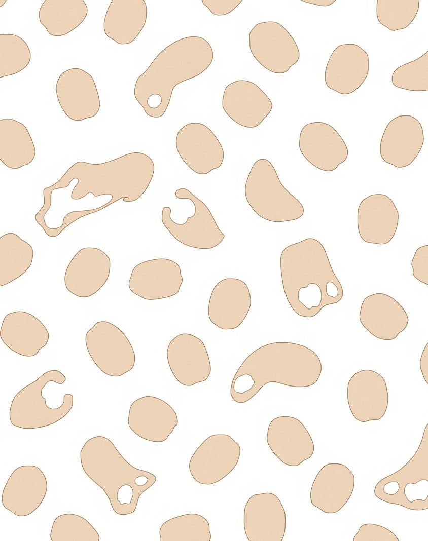 Abstract Beige Irregular Shapes Pattern Rug