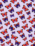 Vibrant Butterfly Patterned Contemporary Rug