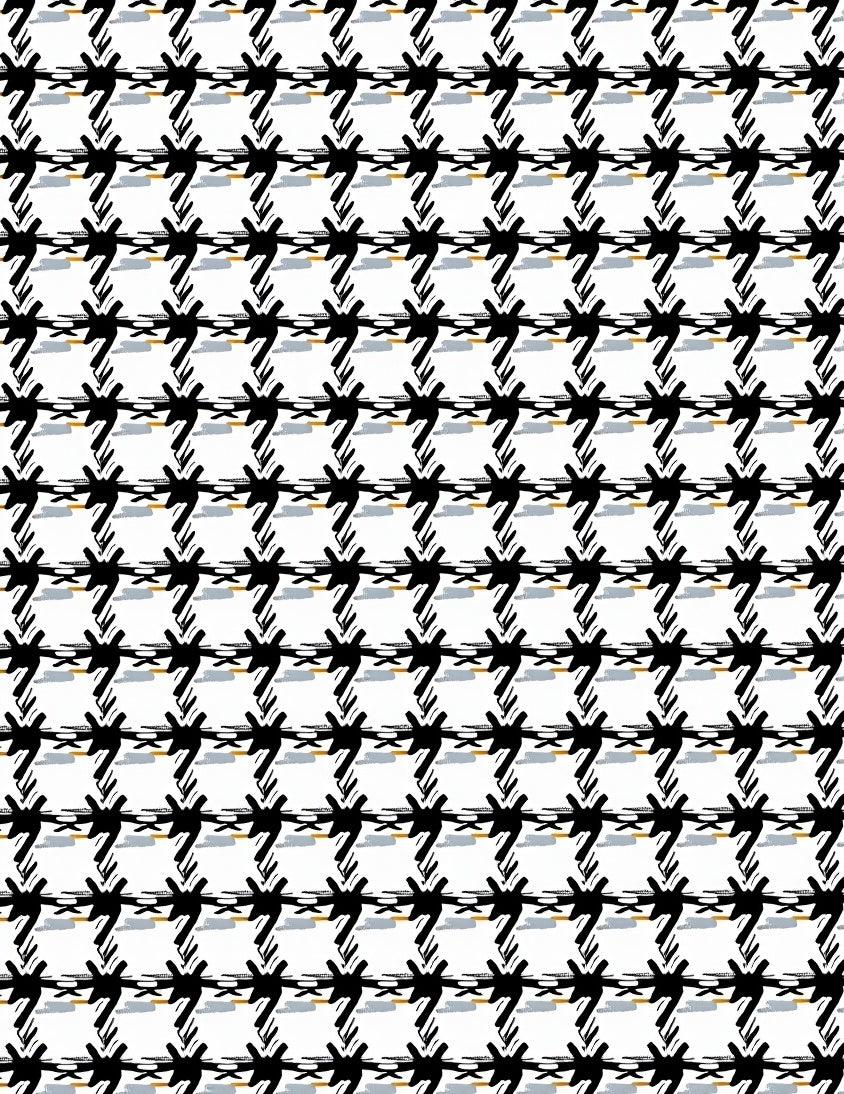 Black White Checked Brushstroke Pattern Rug
