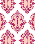 Ornate Pink Crimson Floral Pattern Rug
