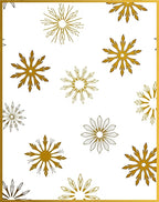 Golden Snowflake Patterned Glamour Rug
