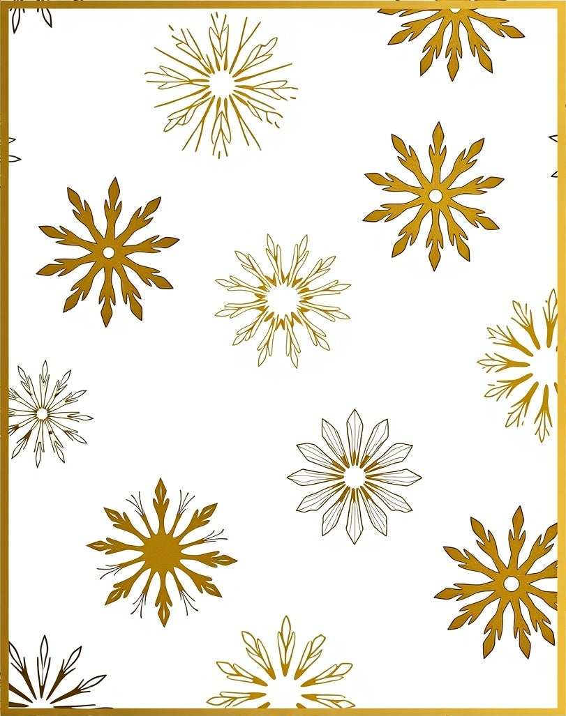 Golden Snowflake Patterned Glamour Rug