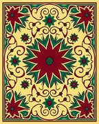 Radiant Floral Scrollwork Decorative Rug