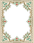 Ornate Floral Border Design Rug