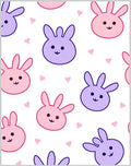 Cute Bunny Hearts Pattern Design Rug