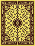 Elegant Yellow Floral Scroll Rug