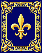 Royal Gold Fleur de Lis Pattern Rug