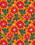 Holiday Poinsettia Leaf Floral Pattern Rug