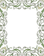 Elegant Green Floral Swirls Pattern Rug