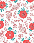 Coral Floral Swirl Pattern Design Rug