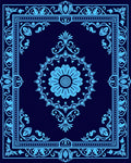 Intricate Floral Medallion Frame Design Rug