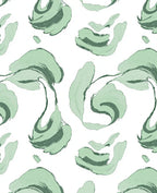 Abstract Brushstroke Green Swirl Pattern Rug