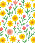 Cheerful Blooms Floral Pattern Rug