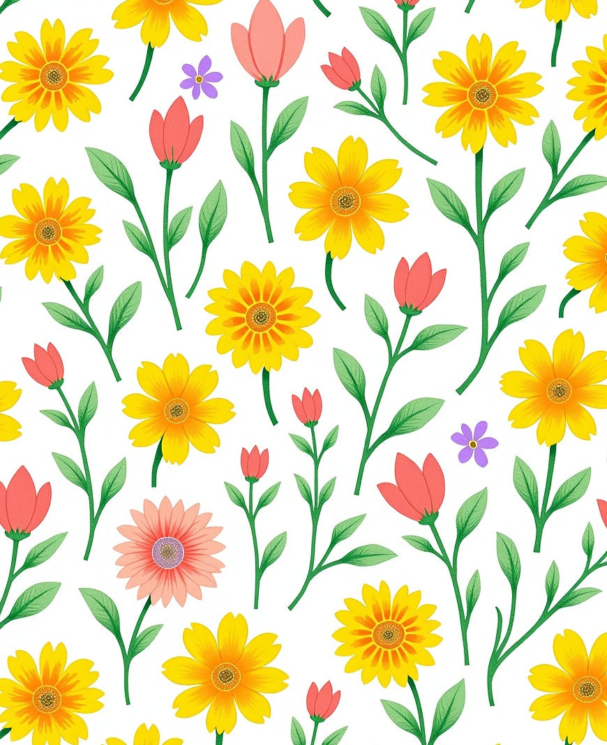 Cheerful Blooms Floral Pattern Rug