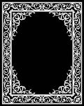 Ornate White Scrollwork Geometric Pattern Rug