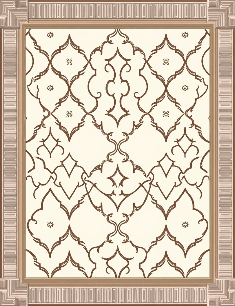 Charming Scrollwork with Repeating Motif Design Rug