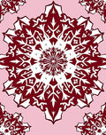 Maroon Floral Mandala Pattern Rug