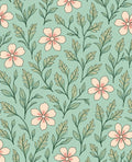 Pastel Floral Branch Botanical Design Rug