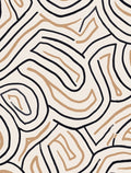 Organic Lines Beige Black Pattern Rug
