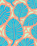 Tropical Leaf Pattern Vibrant Design Rug