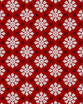 White Snowflake Red Tiled Pattern Rug