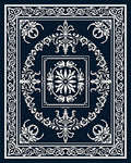 Elegant White Floral Damask Rug