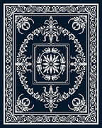 Elegant White Floral Damask Rug
