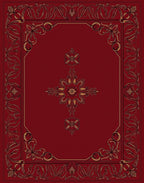 Ornate Floral Red And Gold Pattern Rug