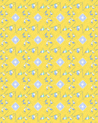 Geometric Abstract Yellow Blue Pattern Rug